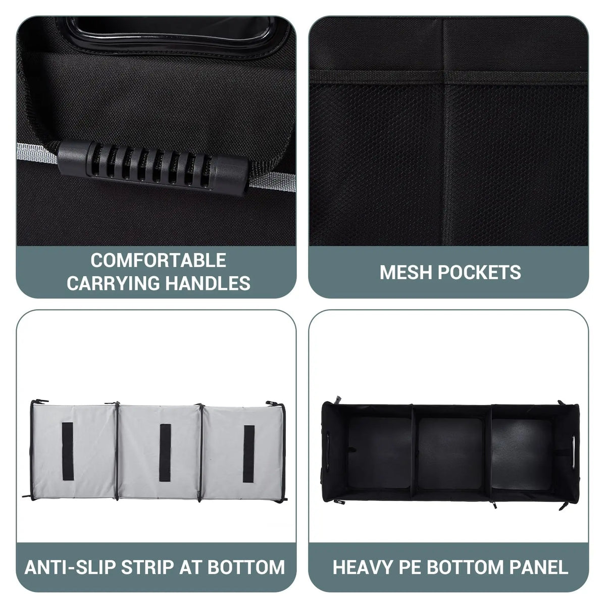 HiMISS Foldable Car Trunk Organizer With Lid And Handle