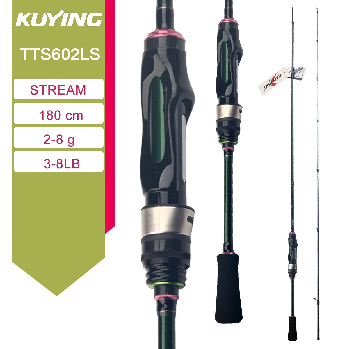 Kuying Carbon Fiber Two Piece Baitcasting Fishing Rod