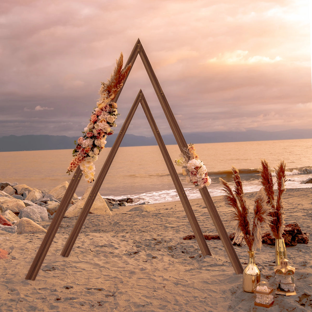 Wooden Wedding Arch Backdrop Frame For Outdoor Garden Ceremonies