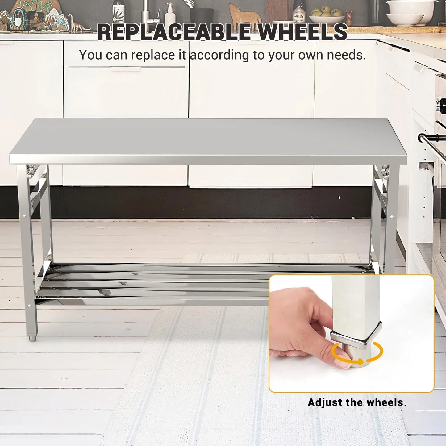 Commercial NSF Certified Stainless Steel Prep Table With Undershelf