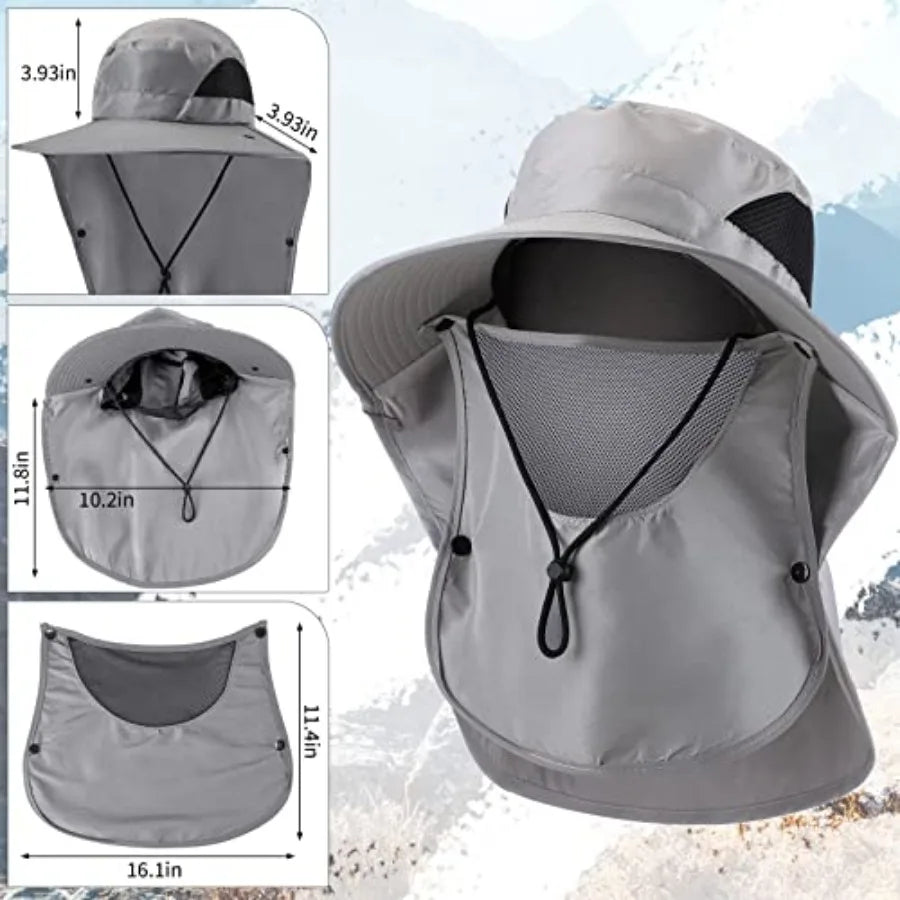Foldable Wide Brim Sun Hat With UV Protection And Flap