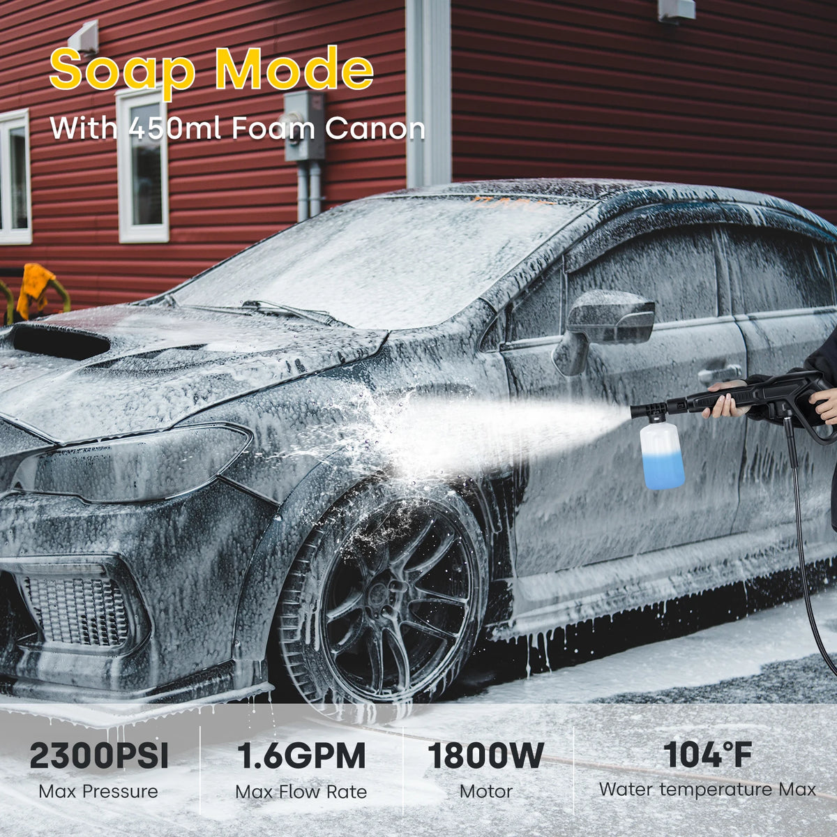 Enventor Electric Pressure Washer 135Bar Portable High Pressure Cleaner Machine For Washer Cars and Garden Farms Irrigating Tool