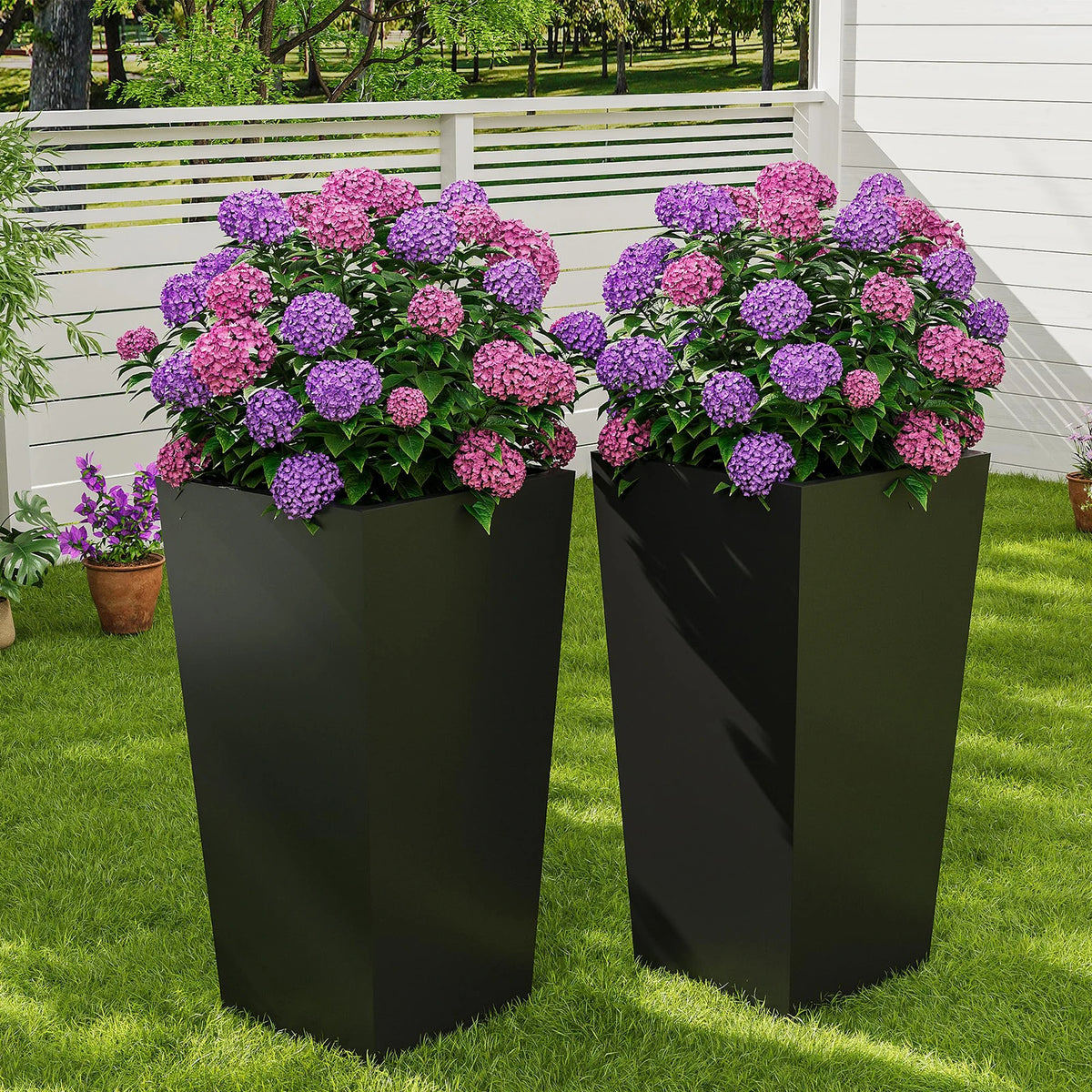 HiMISS Self Watering Planter Set With Drainage And Wheels
