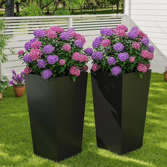 HiMISS Self Watering Planter Set With Drainage And Wheels