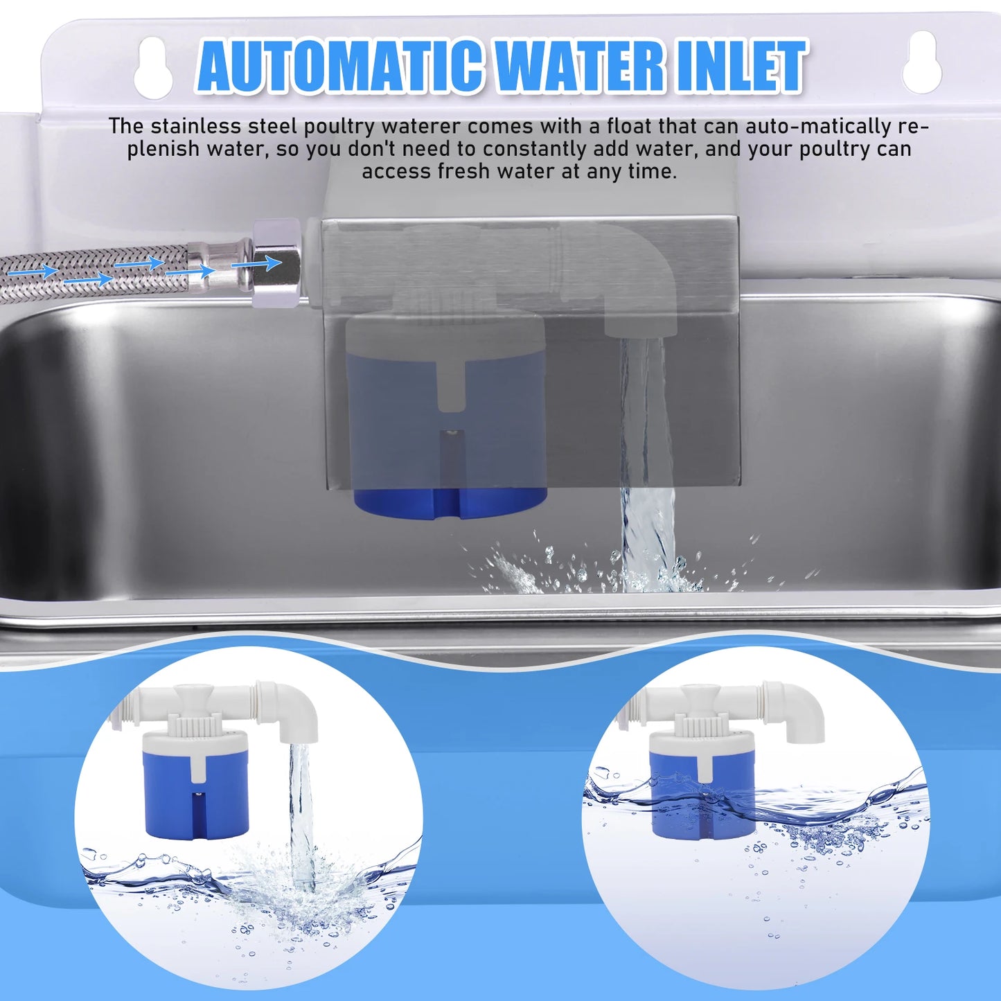 Jiecare Stainless Steel Automatic Water Dispenser For Pets And Livestock