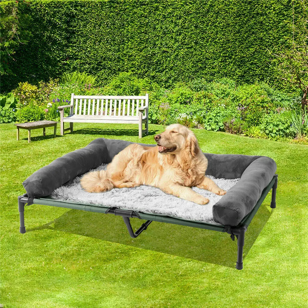 Bingopaw Elevated Cooling Dog Bed With Detachable Plush Bolster
