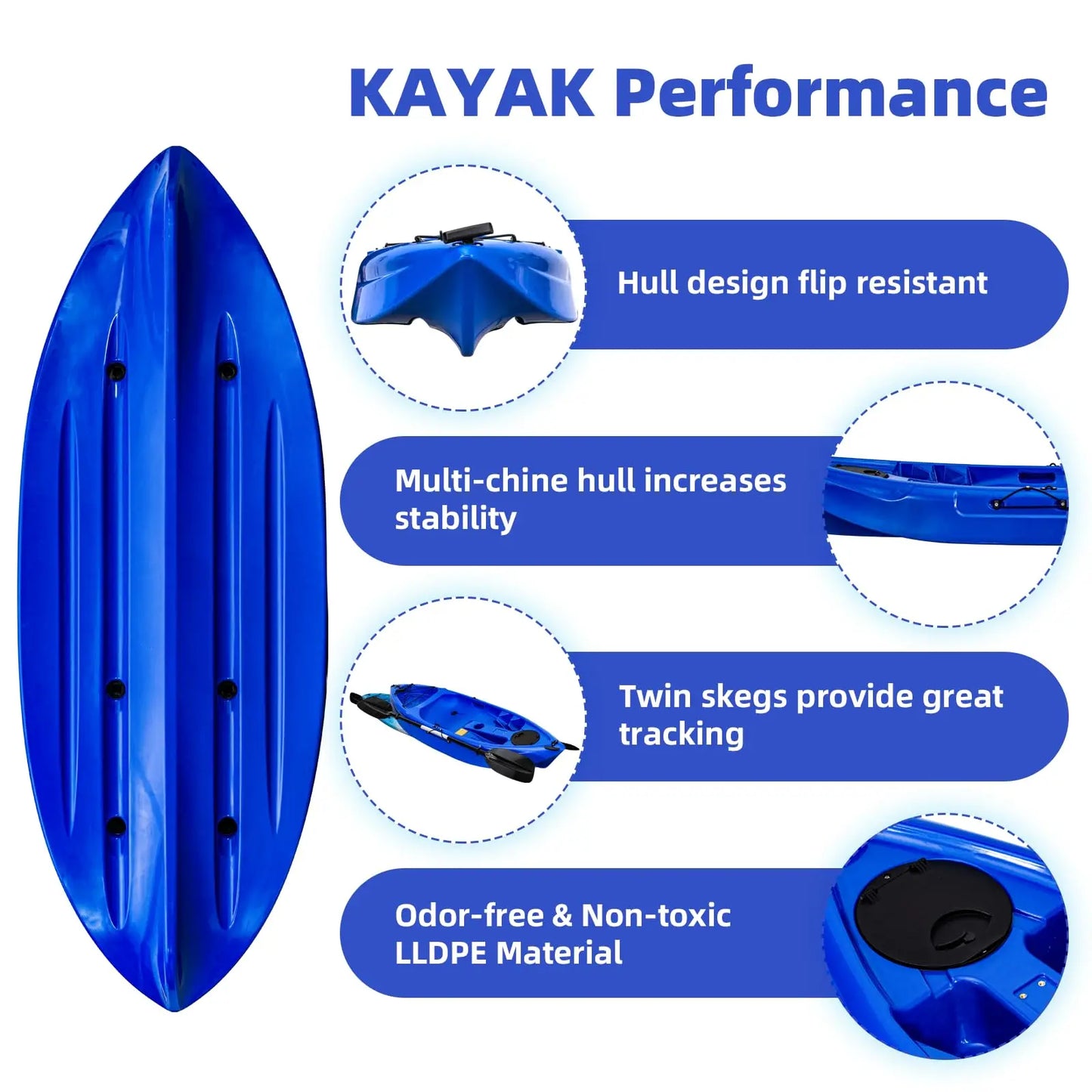 Durable Sit On Top Kayak With Paddle For Adult Recreation