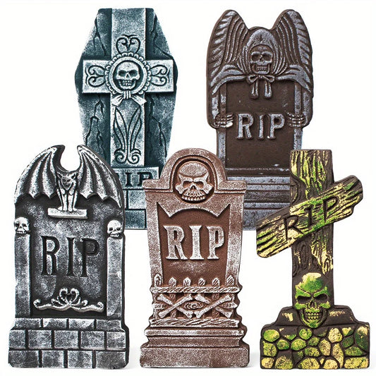 Joyfy Halloween Graveyard Tombstones Outdoor Decorations With Metal Stakes