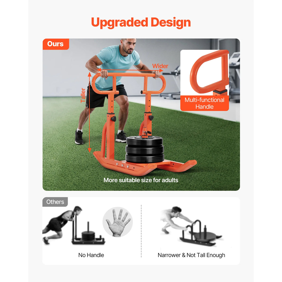 Steel Weight Sled With Handle For Fitness Training And Conditioning