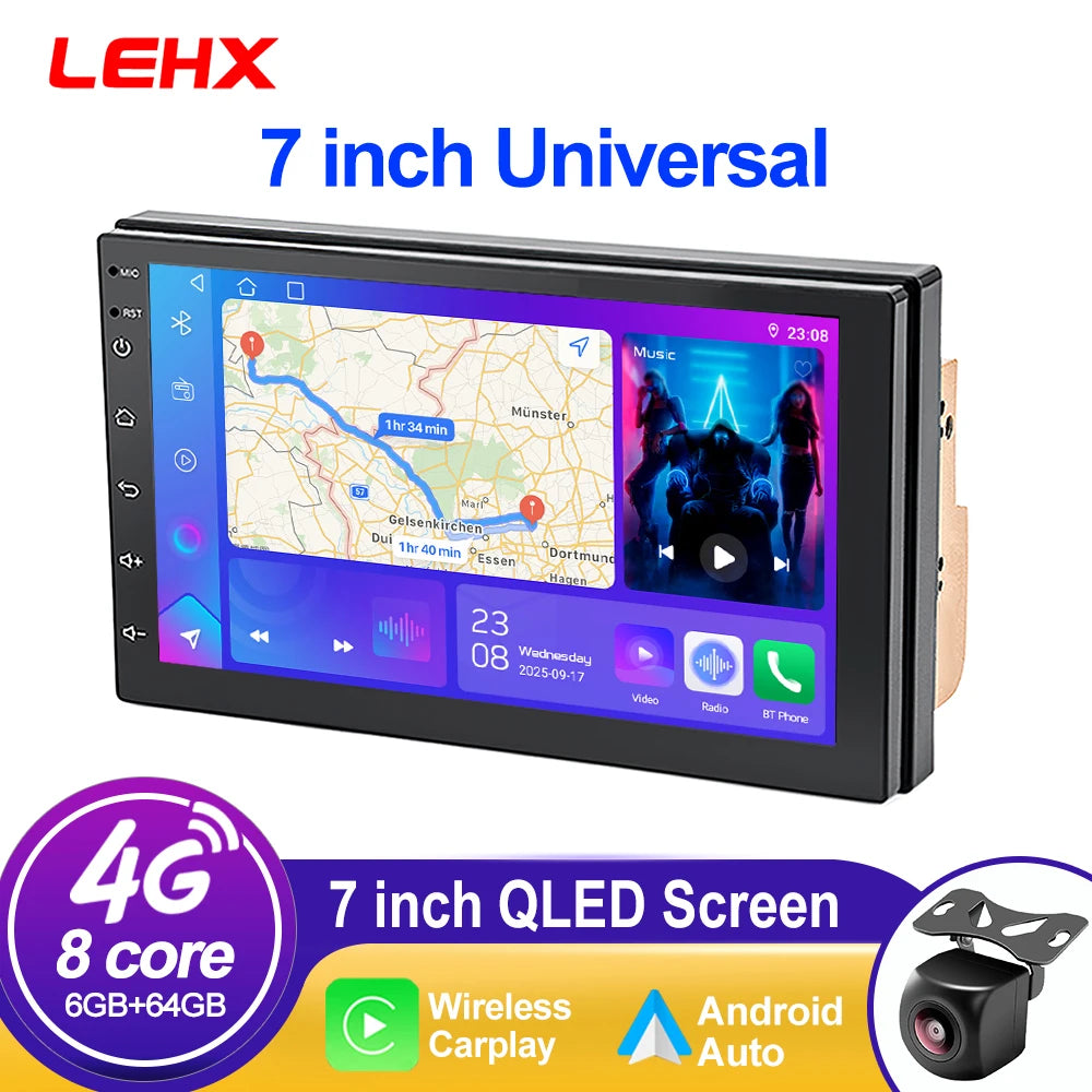 Lehx Android 15 Car Multimedia Player With Wireless Carplay