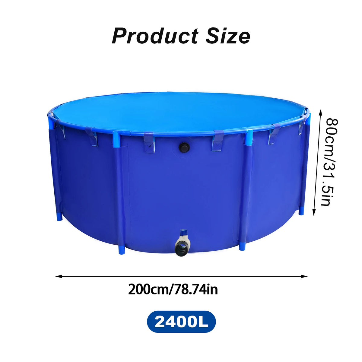 Portable Foldable PVC Fish Pond With Metal Frame Stand