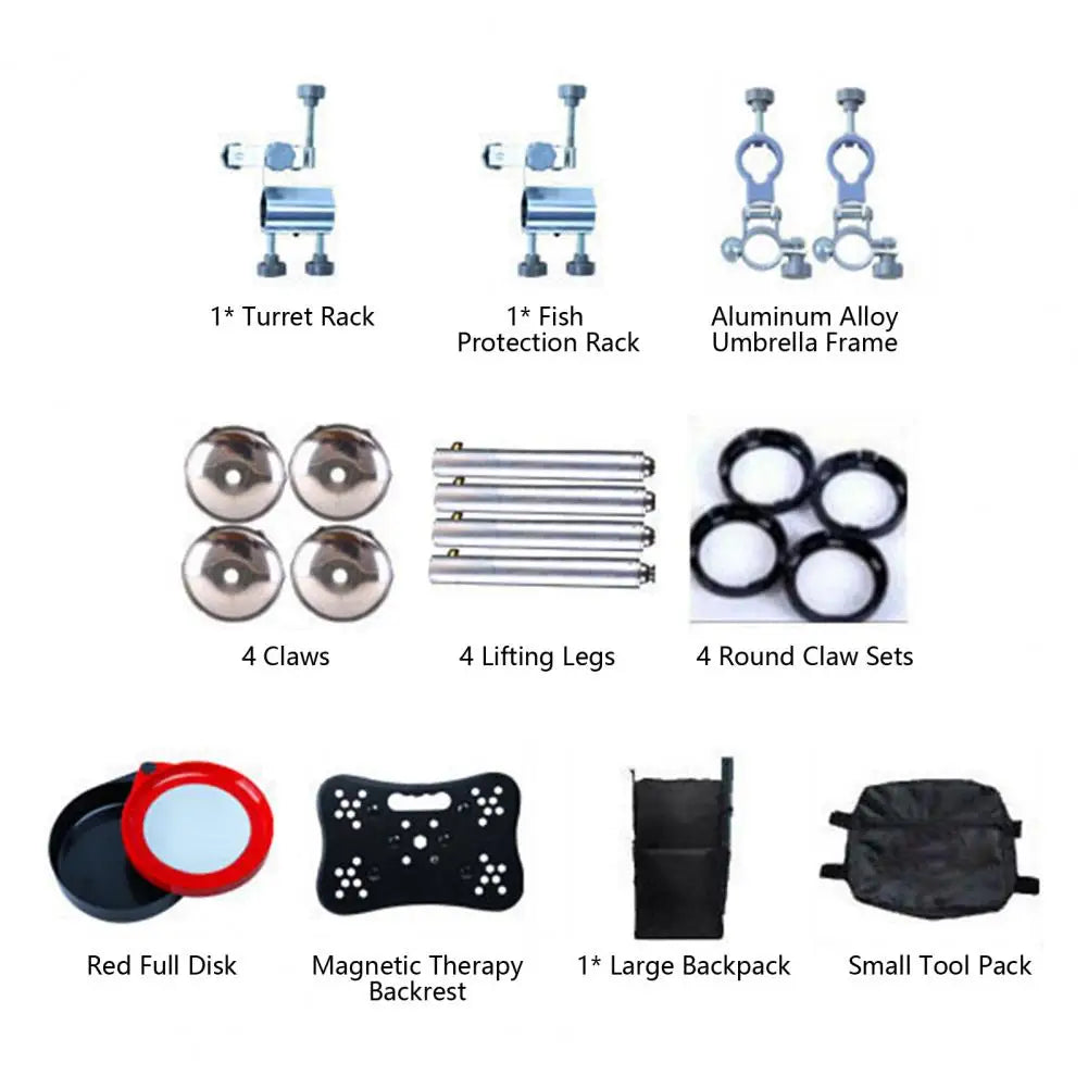 Folding Fishing Deck Chair 13 Gear Adjustable Backrest Rod Holder