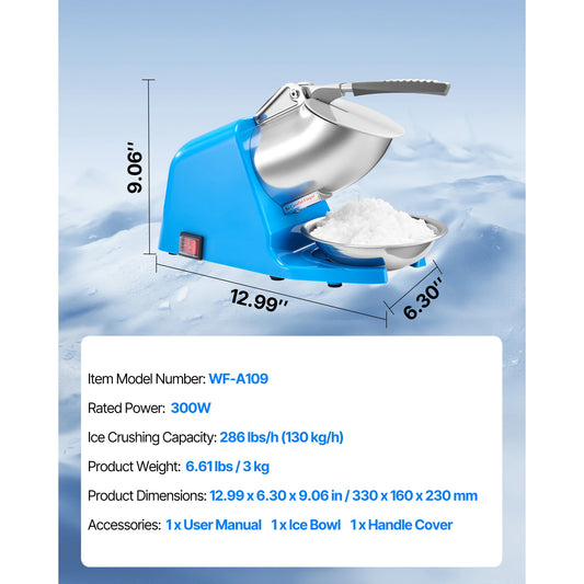 SucceBuy Electric Ice Crusher Machine For Home And Commercial Use