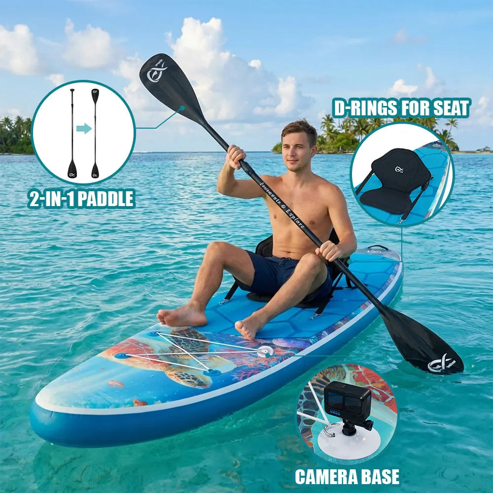 InnoExpo Inflatable Stand Up Paddle Board Non Slip Water Sport