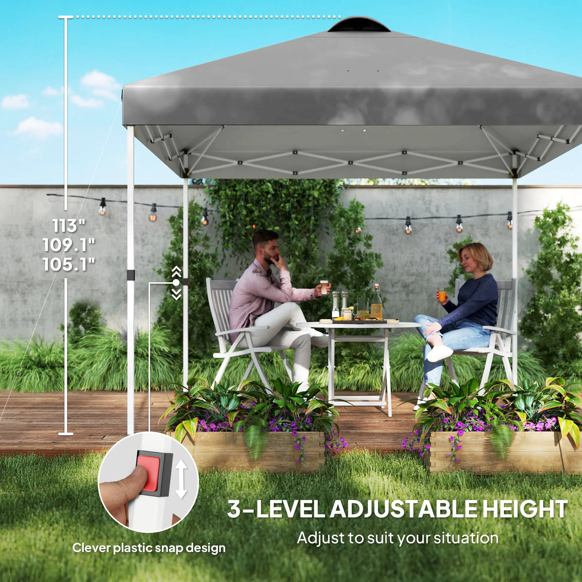 Outsunny Pop Up Canopy Tent With Half Sidewalls Outdoor Gazebo