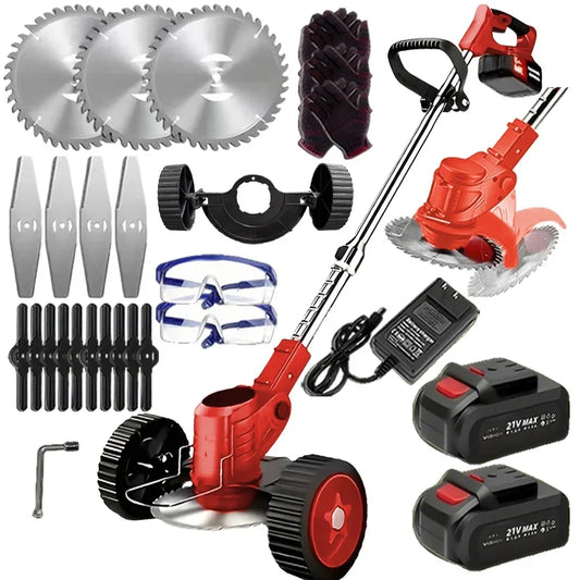 Wireless Electric Weed Trimmer And Lawn Edger With Dual Batteries