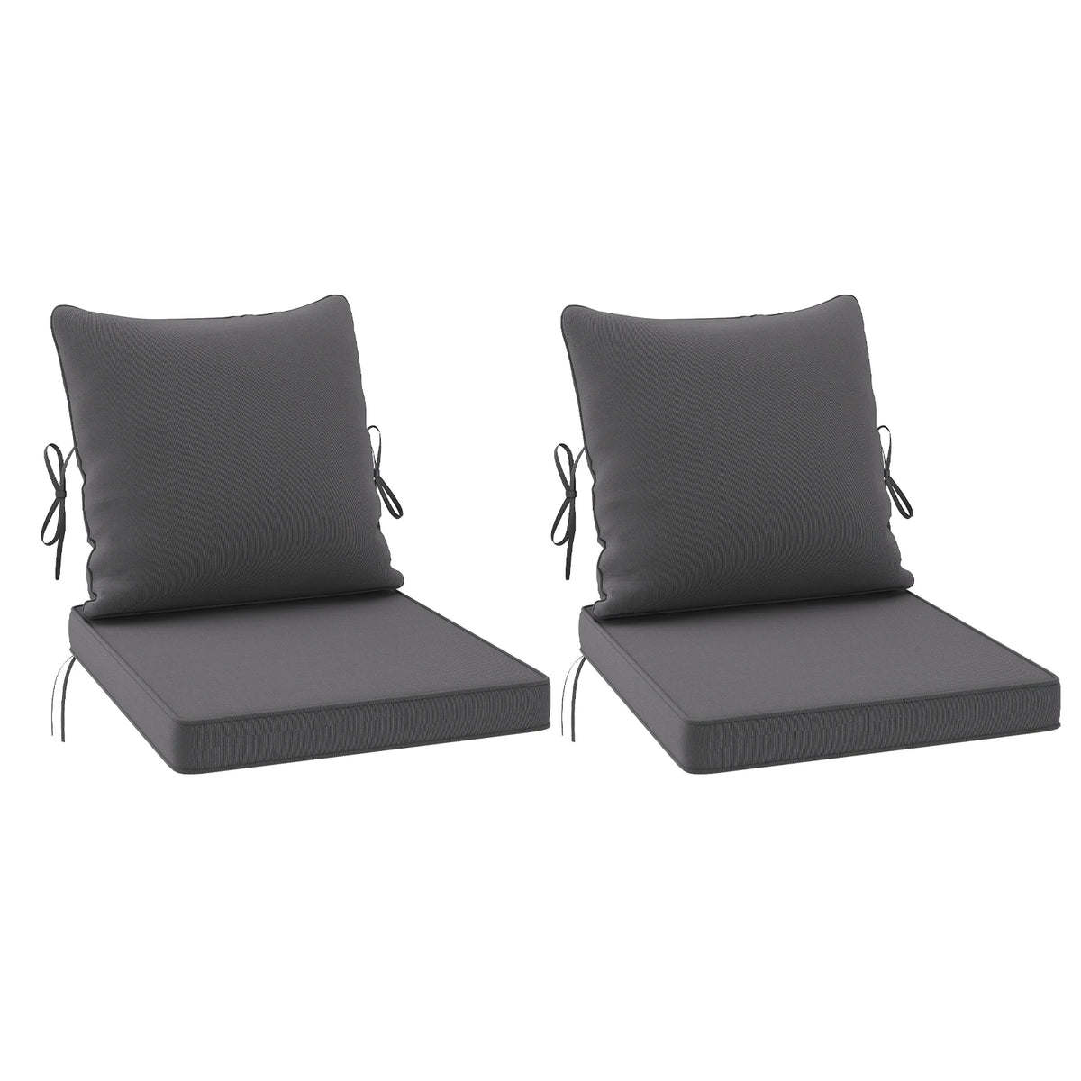 Outdoor Chair Cushions Set of 2, 24"× 24" Outdoor Sofa Replacement Cushions with Removable Cover for Patio Furniture