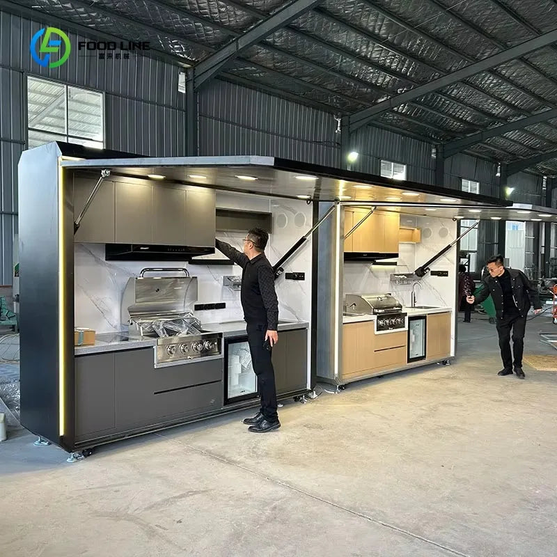 Outdoor Patio Kitchen BBQ Combo Weatherproof Storage Cabinet Stainless Steel Modular All in One Garden Backyard Customized