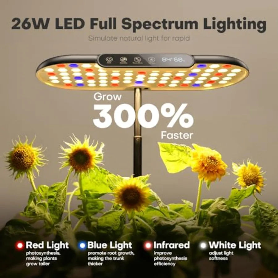 Indoor Hydroponic Herb Garden System With Full Spectrum Led Light