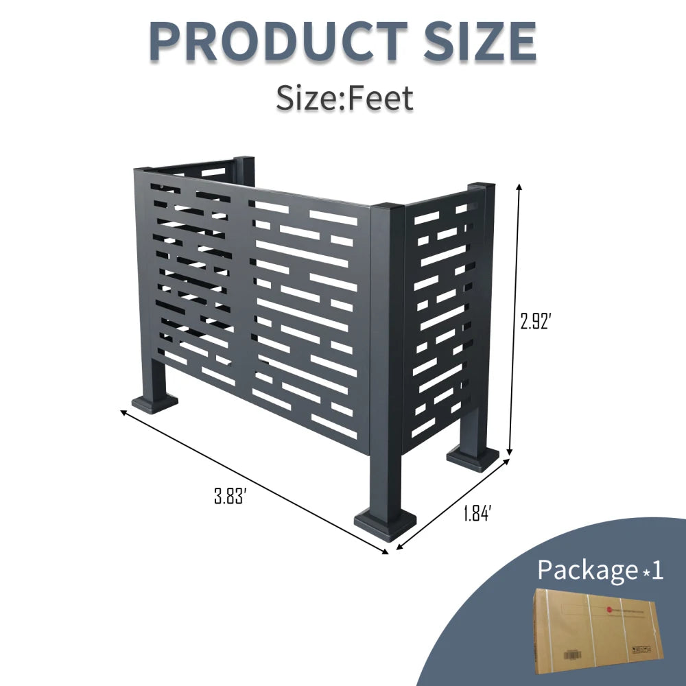 4ftx2ft Air Conditioner Fence for Outdoor Units,Metal Privacy Fence Cover, Perfect to Conceal Air Conditioning Units,3- Fence Panels