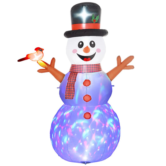 Outdoor Christmas Inflatable Snowman With Rotating LED Lights