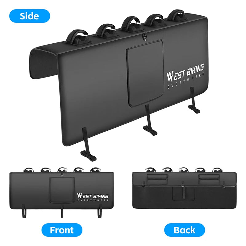 WEST BIKING Bike Tailgate Pad Pickup Truck Tailgate Protection Pad With Fixing Strap Hold 2-5 Bicycles Truck Carrier Accessories