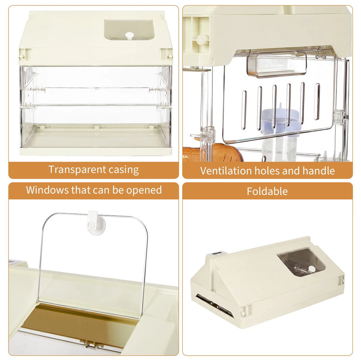 HiMISS Chew Proof Acrylic Hamster Cage Starter Kit For Small Pets