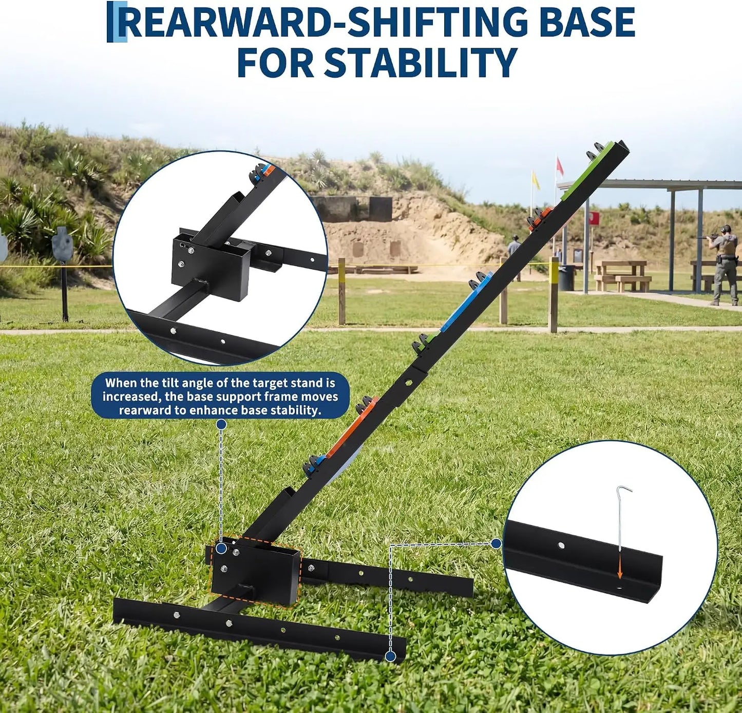 1PC AR500 Dueling Tree Target Kit 6 Steel Paddles 4 Inch Target Plate Air Gun Fighting Tree Targets for Air Soft Target BB's Target