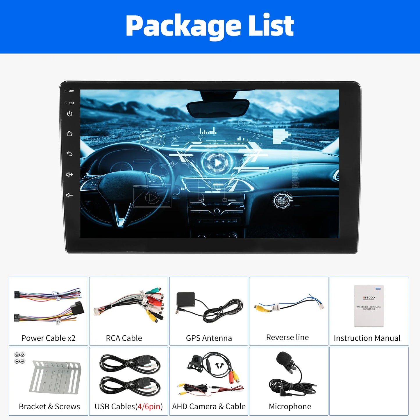 Essgoo Wireless CarPlay Android Auto Car Stereo Radio With GPS