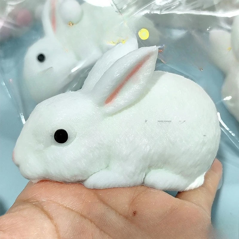 White Rabbit Resin Slow Rebound Squishy Fidget Stress Relief Toy