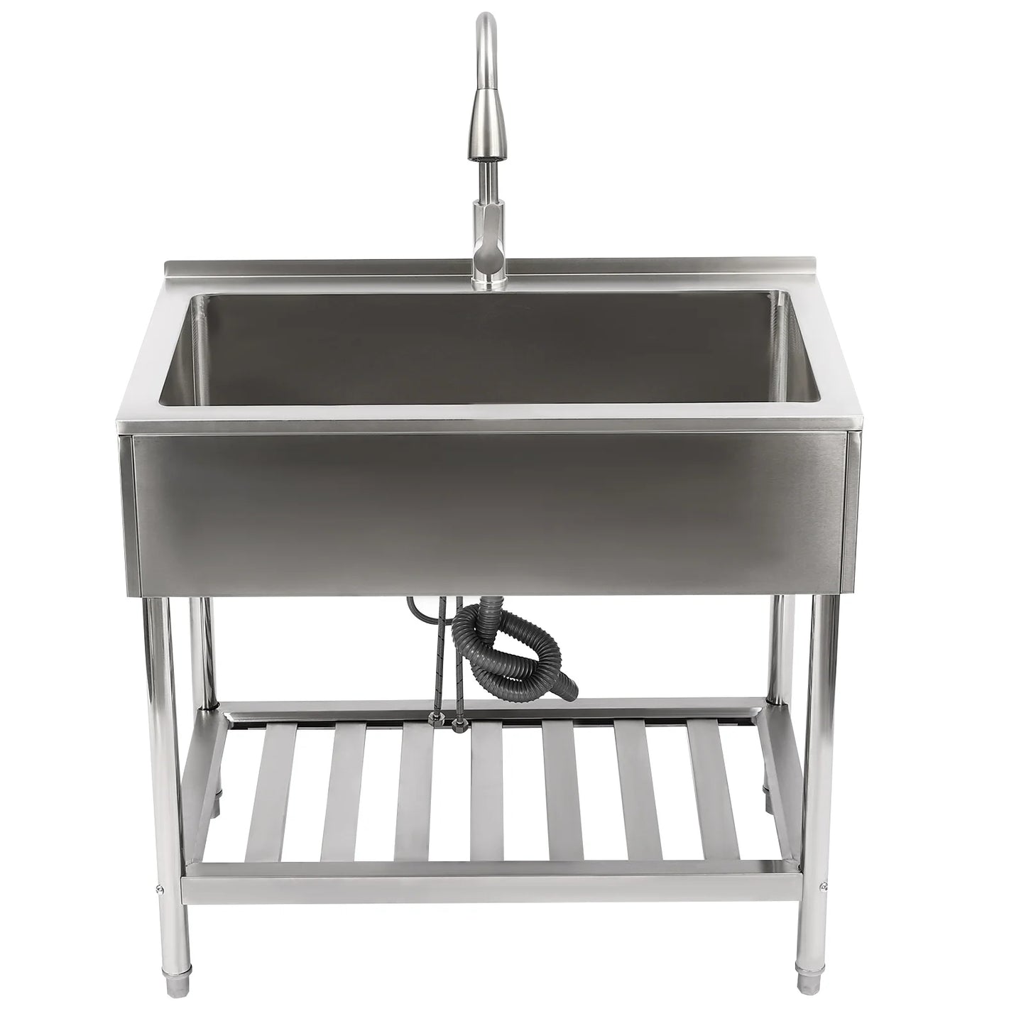Stainless Steel Utility Sink With Faucet And Drainboard