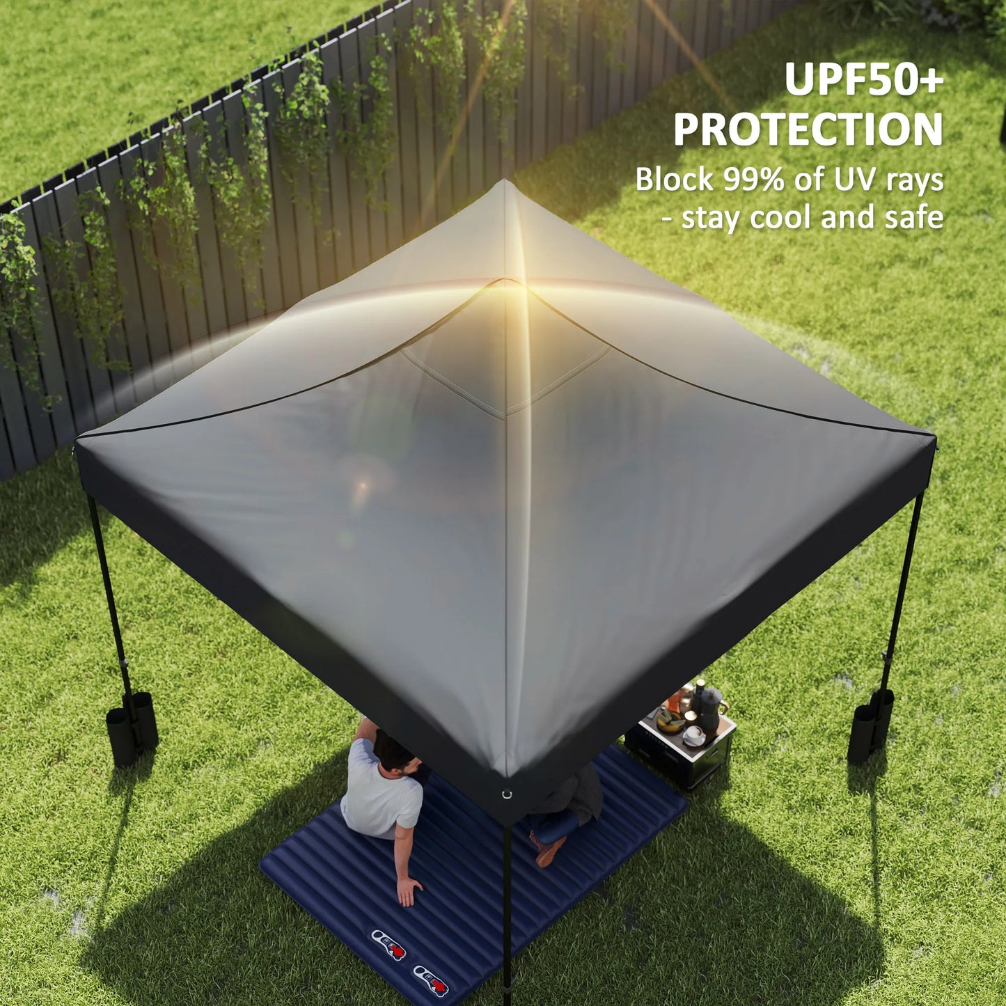 Outdoor UPF50 Oxford Canopy Replacement Top For Peak Poles