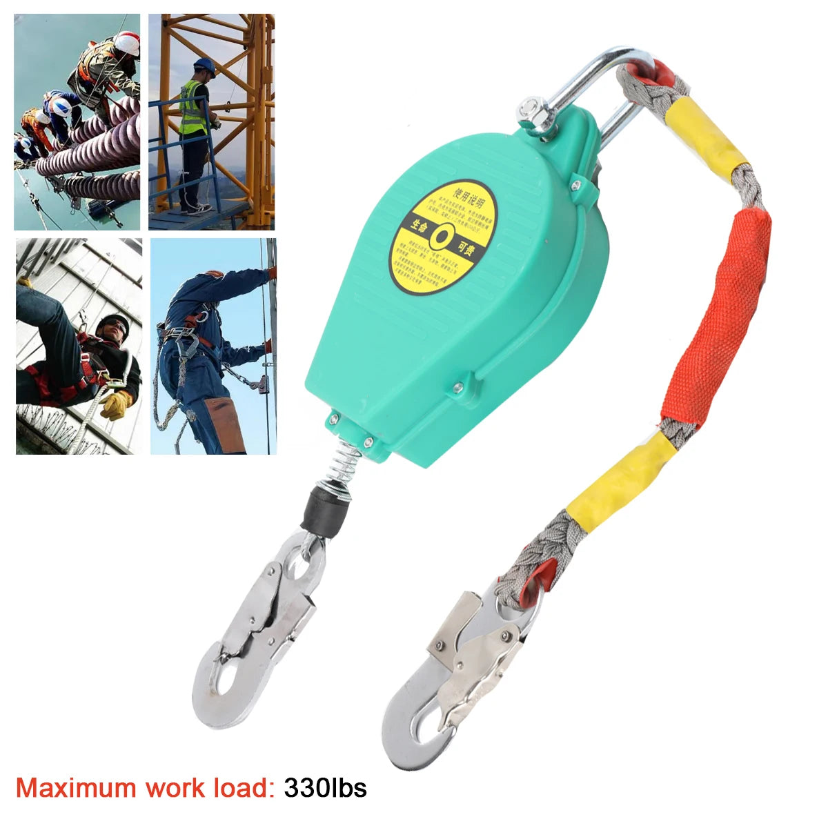 Self Retracting Lifeline Fall Arrester With Alloy Hook