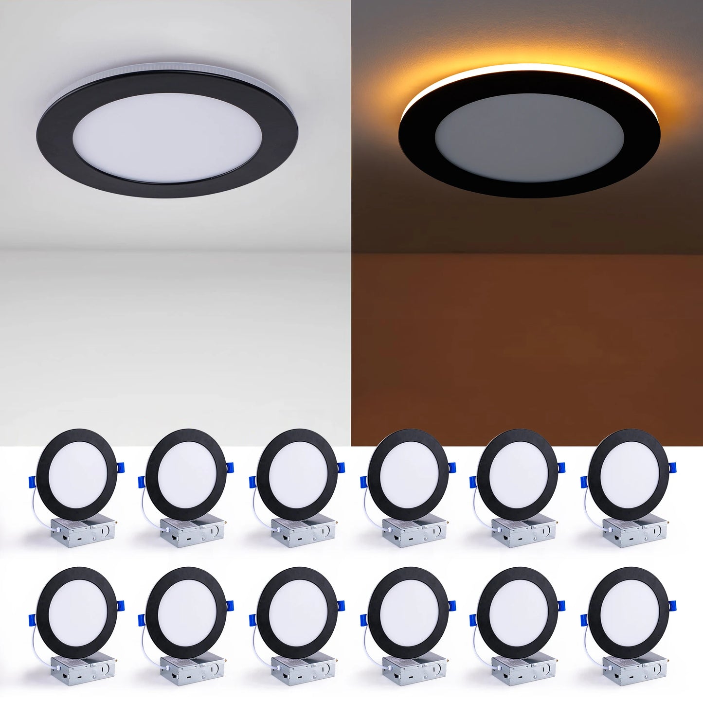 Dimmable 5CCT LED Recessed Ceiling Light With Integrated Night Light