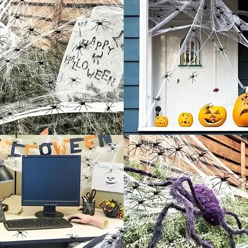 Artificial Cotton Spider Web Halloween Haunted House Decor