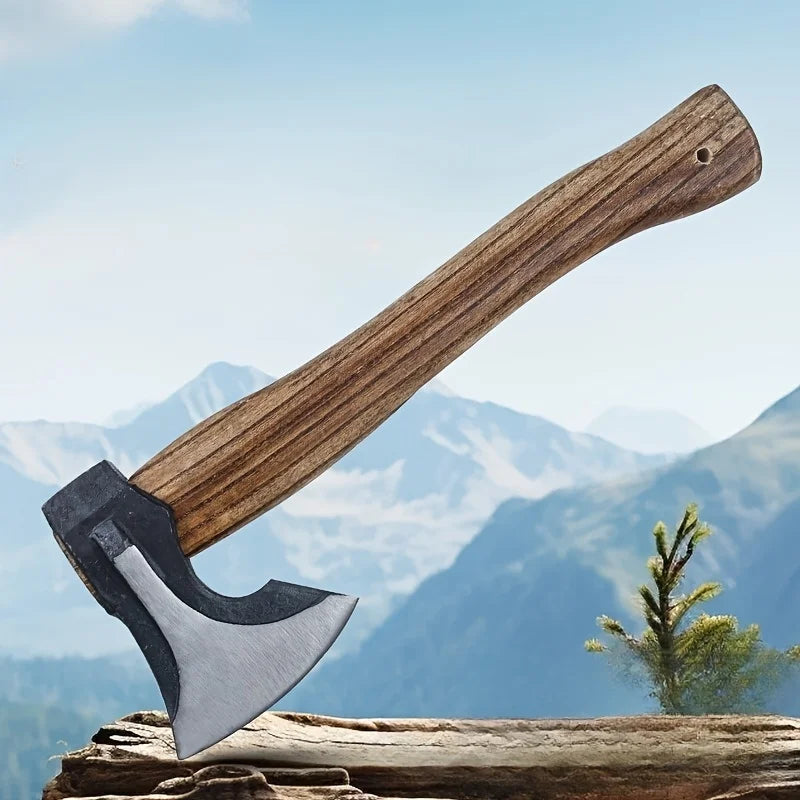 Professional Firewood Splitting Axe With Steel Blade And Wood Handle