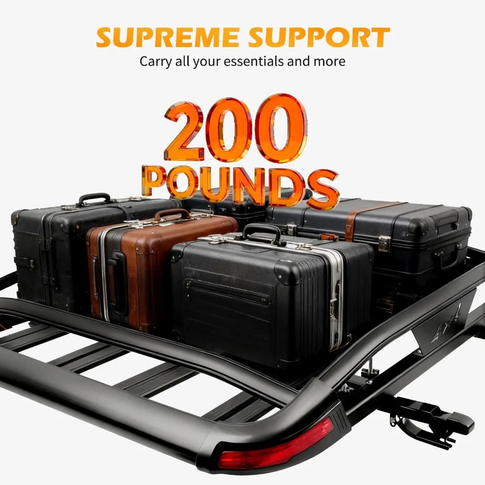 For Jeep Compass Aluminum Roof Rack Cargo Carrier Basket & Crossbar w/ LED Light