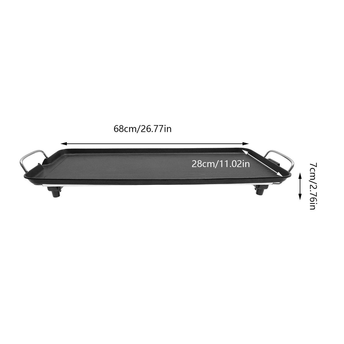 1500W Indoor Outdoor Teppanyaki Grill ,27'' Electric Griddle Nonstick Large Griddle Long Countertop with Adjustable Temperature