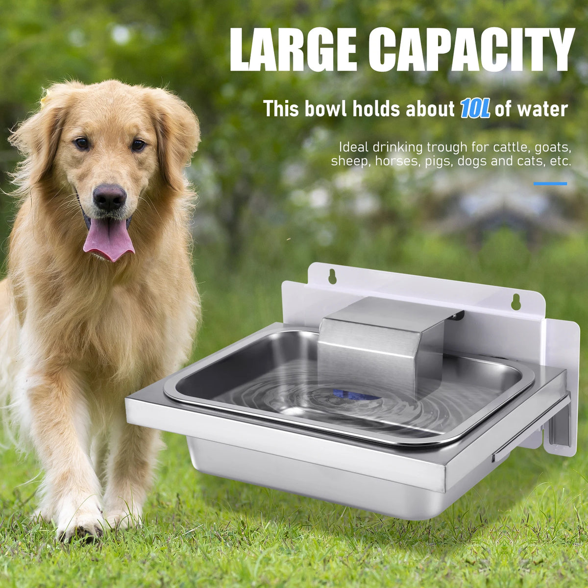 Jiecare Stainless Steel Automatic Water Dispenser For Pets And Livestock