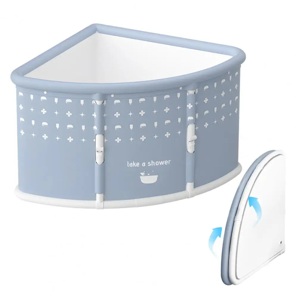 Fan Shaped Portable Foldable Bathtub With Ergonomic Seat Cushion