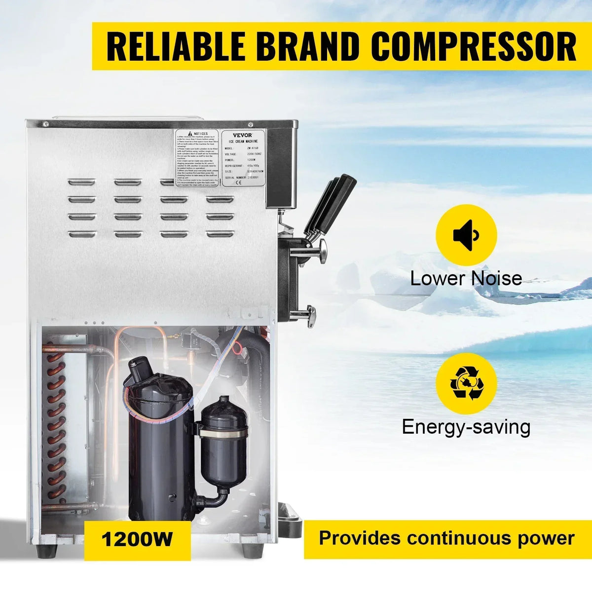 SIHAO Commercial Ice Cream Machine 3-flavor Yogurt Maker One-click Clean 18L/H LCD Display New Soft Ice Cream machine for Home