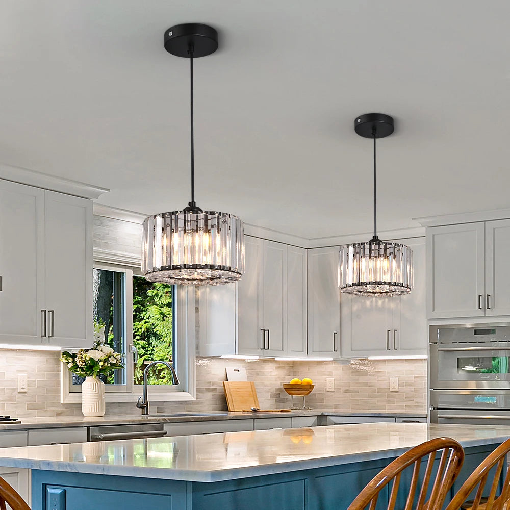 GreeLustr Modern Crystal Pendant Light Ceiling Fixture