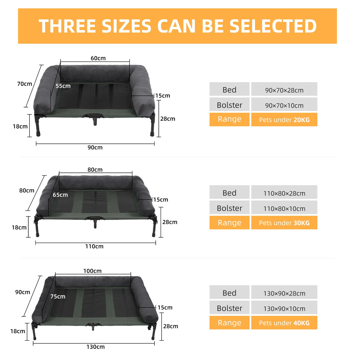 Bingopaw Elevated Cooling Dog Bed With Detachable Plush Bolster