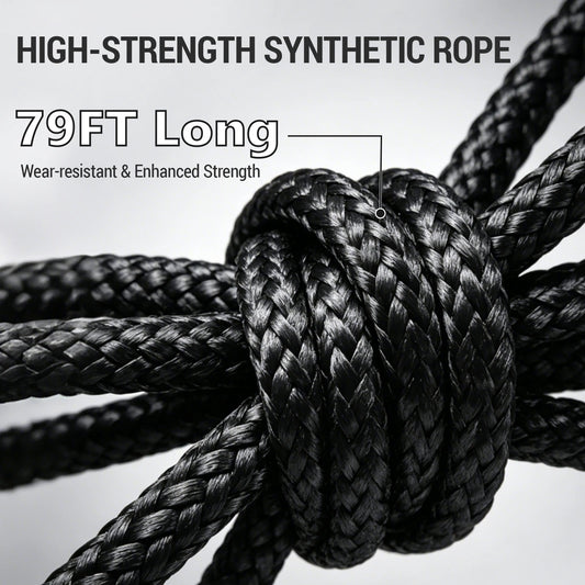 SIHAO 13500LBS Electric Winch 12V - High-Strength Synthetic Rope with Wireless Remote for Off-Road 4x4, ATV, Truck & Trailer 8