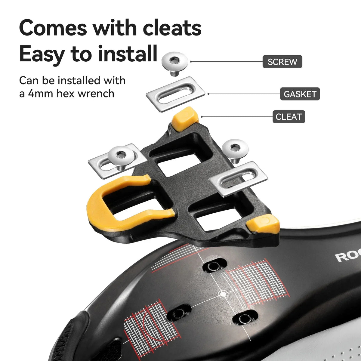 ROCKBROS Road Bike Lock Pedal Carbon Fiber Lightweight Faster Self-Locking Pedal Aluminum Alloy SPD Lock Pedal with Lock Cleats