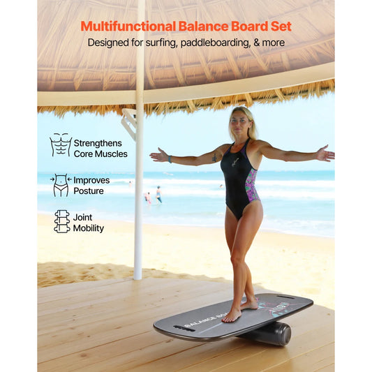 Balance Board Trainer With Roller for Core and Surf Training