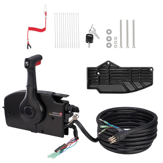 SucceBuy Boat Throttle Control Side Mounted Outboard Remote Box for Mercury PT 4Stroke Marine Power Trim Switch Harness Lanyard