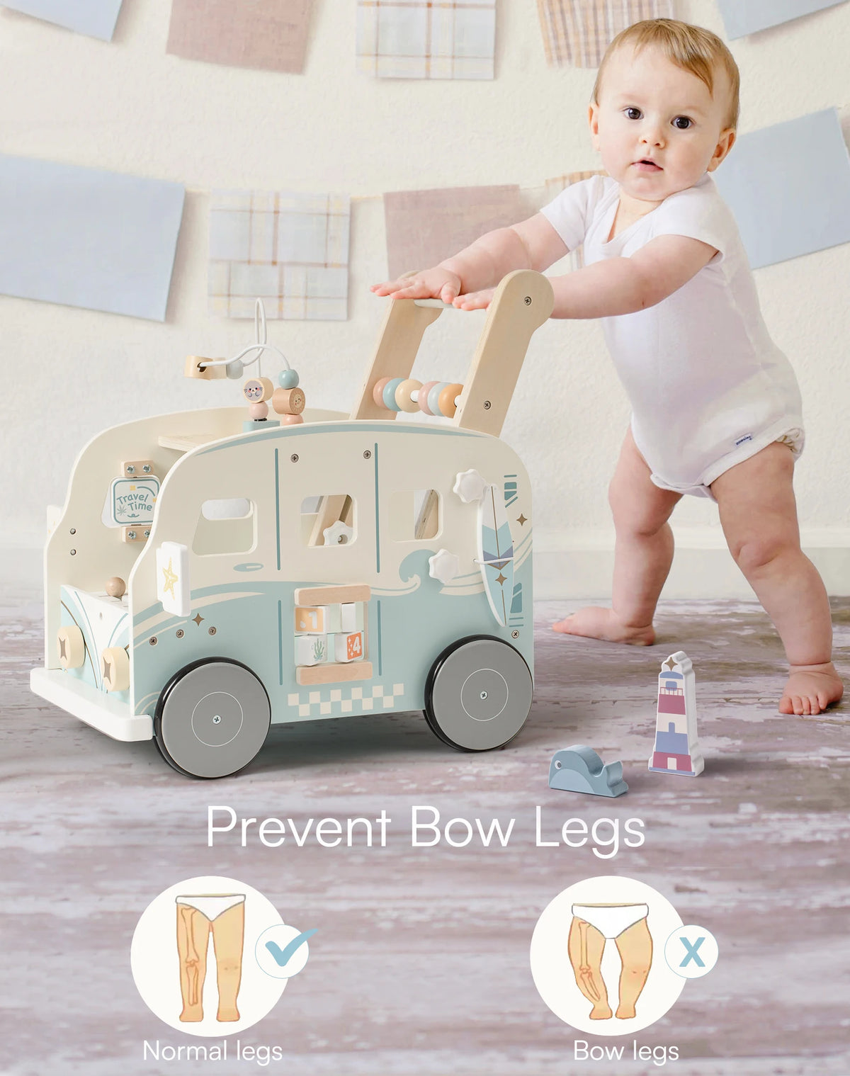 Robud Toddler Activity Walker Push Cart Baby Motor Skill Toy