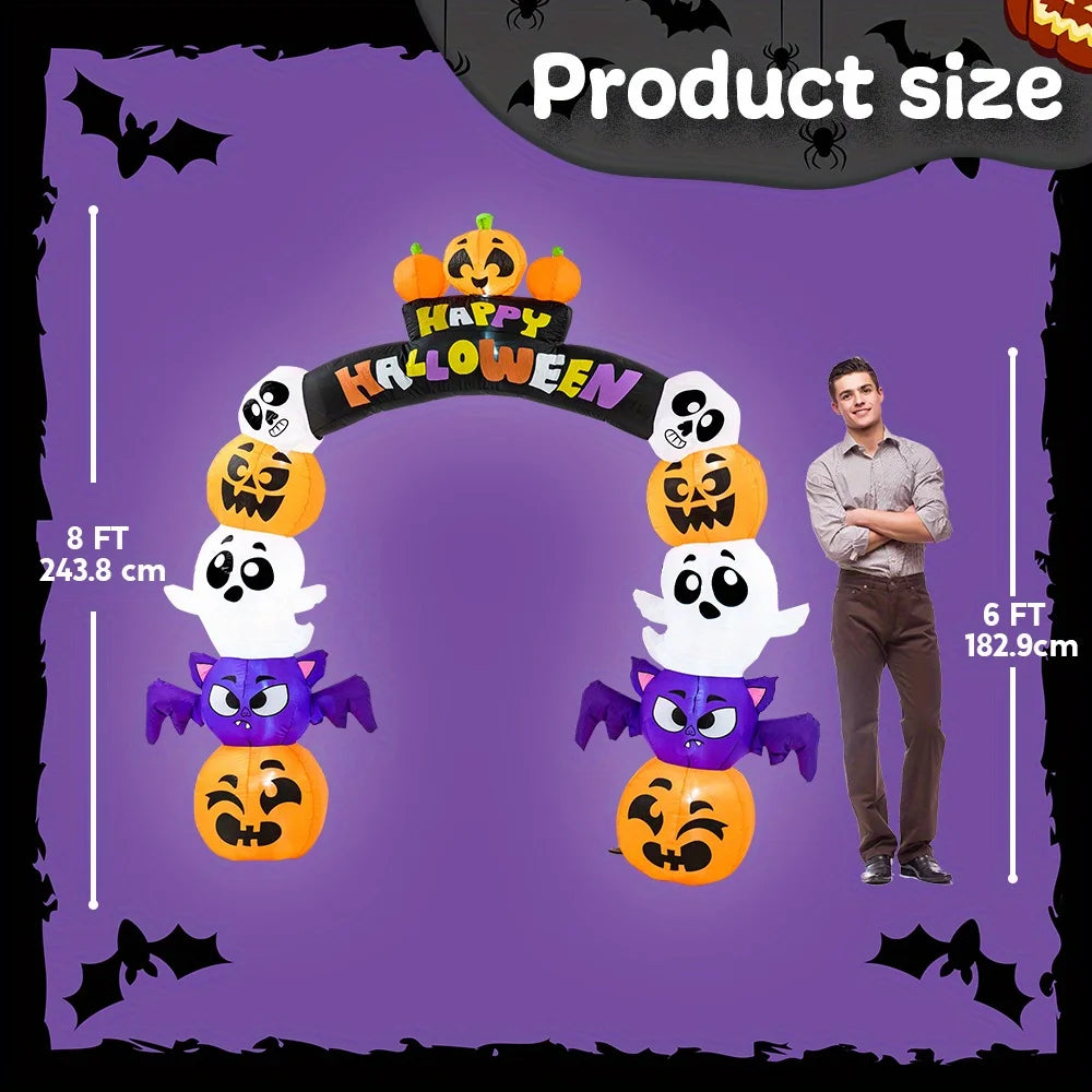 Joyfy Halloween Pumpkin Archway Inflatable Outdoor Decor With Led Lights