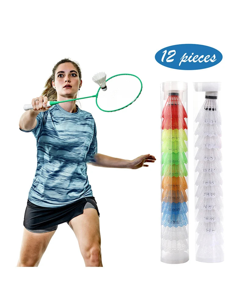 12pcs Plastic Badminton Shuttlecock Lightweight Badminton for Hitting Practice Portable Badminton for Training Outdoor Supplies